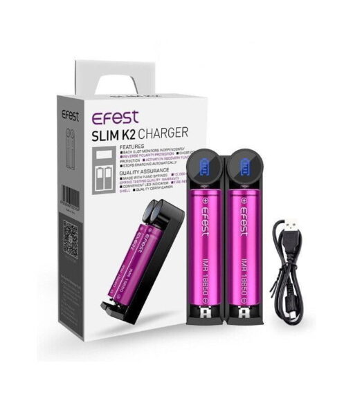 SLIM K2 ΦΟΡΤΙΣΤΗΣ ΜΕ USB ΚΑΛΩΔΙΟ EFEST