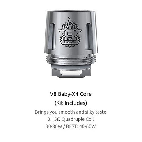 Smok TFV8 TFV8 Baby X4 Coils 0.15hm By SmokBaby X4 ανταλλακτικές κεφαλές 0.15hm
