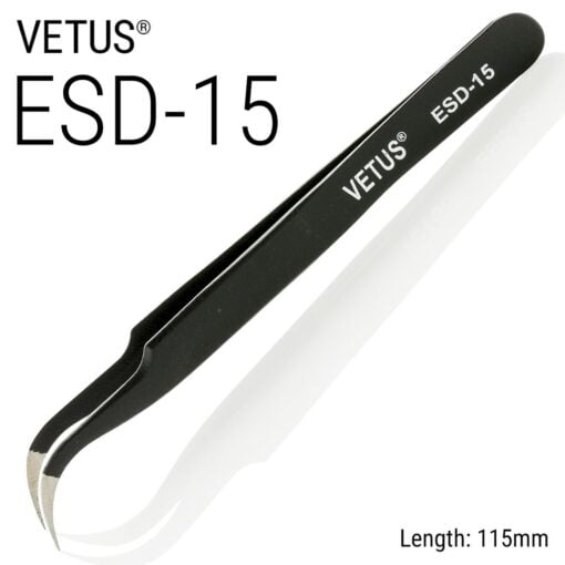 HRC40 Fine ESD 15 Tweezer By Vetus