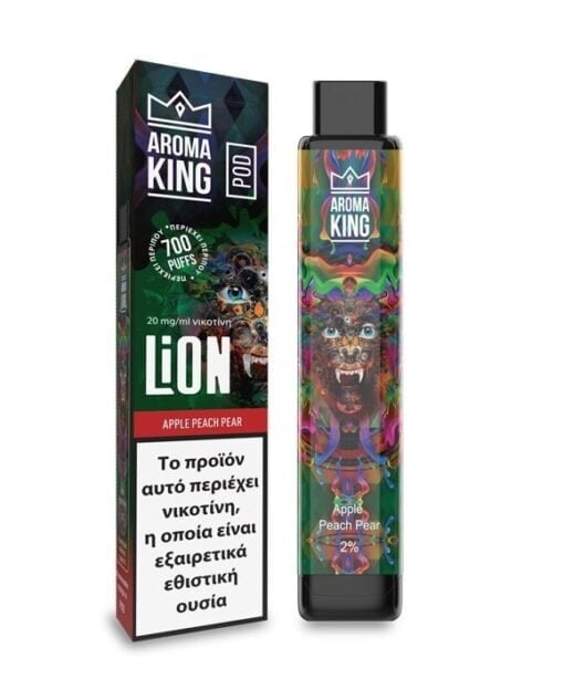 Apple Peach Lion Pod 700+puffs By Aroma King