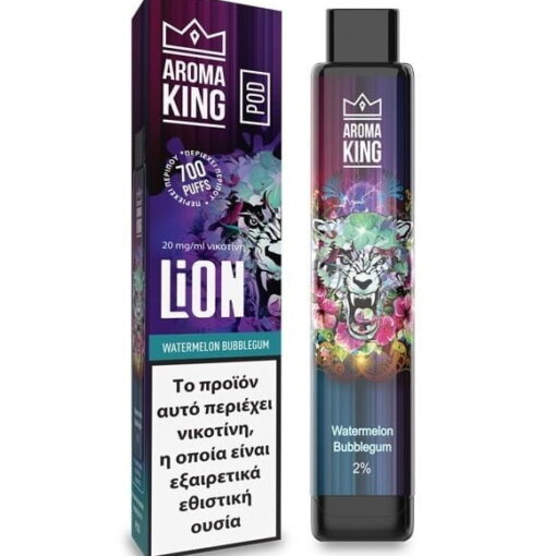 Watermelon Bubblegum Lion Pod 700+puffs By Aroma King
