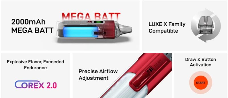 Luxe X2 5ml Pod Kit 2000mAh By Vaporesso