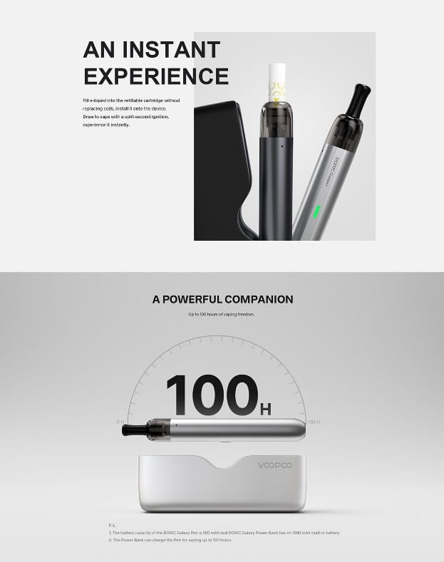 VooPoo Doric Galaxy Kit 2ml 1800mAh+500mAh