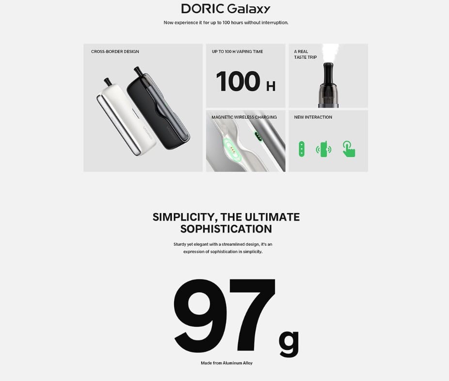 VooPoo Doric Galaxy Kit 2ml 1800mAh+500mAh