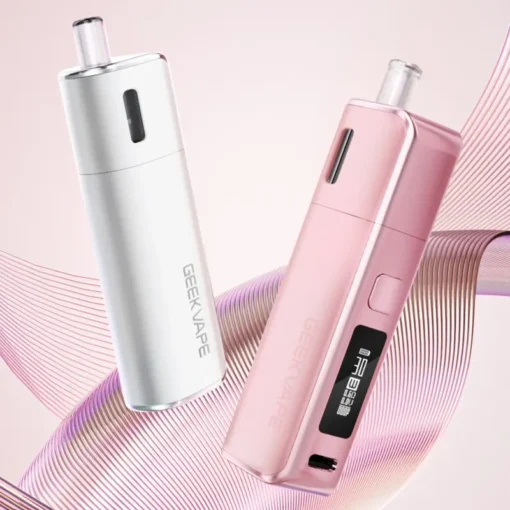 Καλλιτεχνική απεικόνιση του Geekvape Soul Pod Kit σε λευκό και ροζ χρώμα