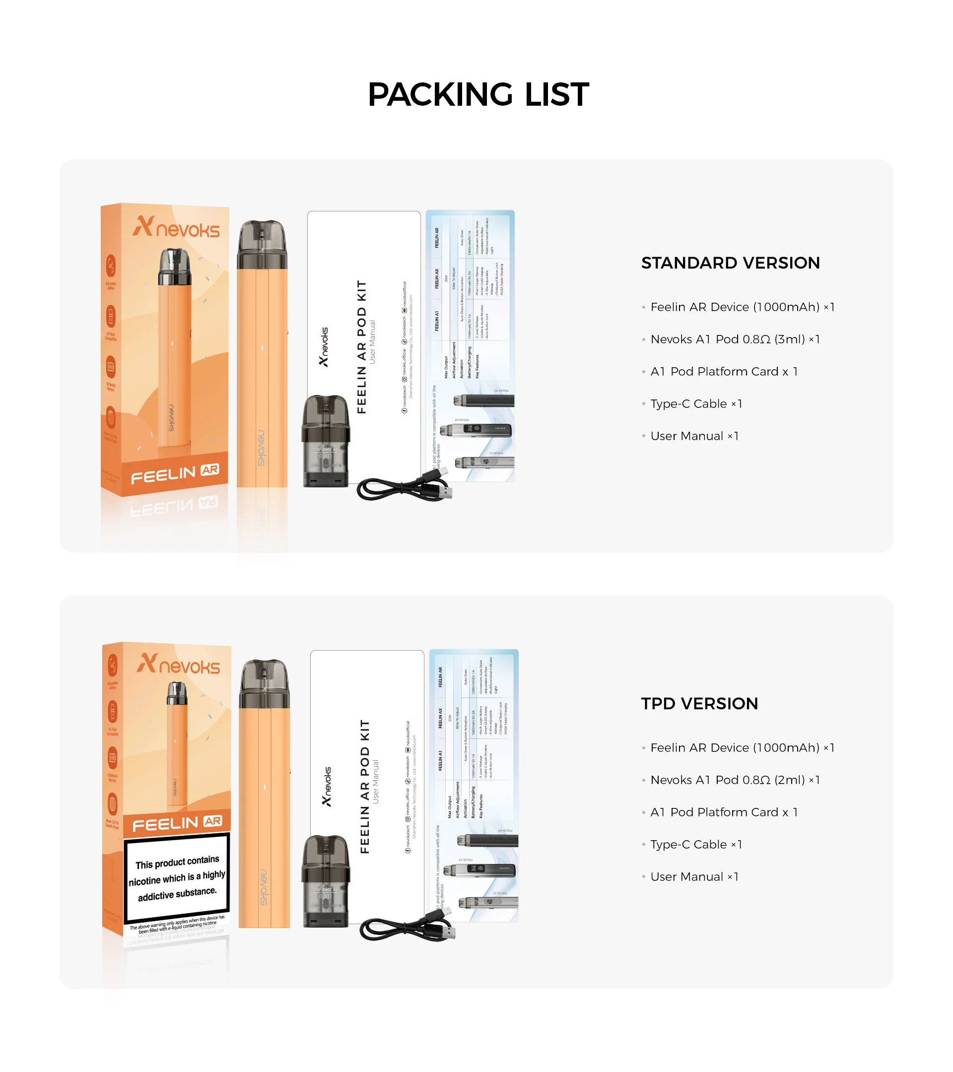 Nevoks Feelin AR Pod Kit 1100mAh 3ml