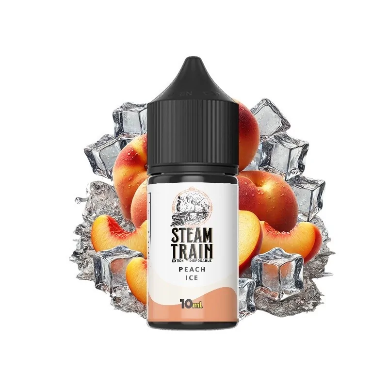 Steam-train-disposable-edition-peach-ice-30ml-vaporstation | Vaporstation.gr Οπτική απεικόνιση της συσκευασίας του Peach Ice της Steam Train 30ml