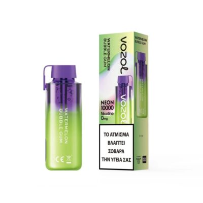 Vozol Neon Watermelon Bubblegum 10000 (10000puffs) 0% Nicotine 10ml