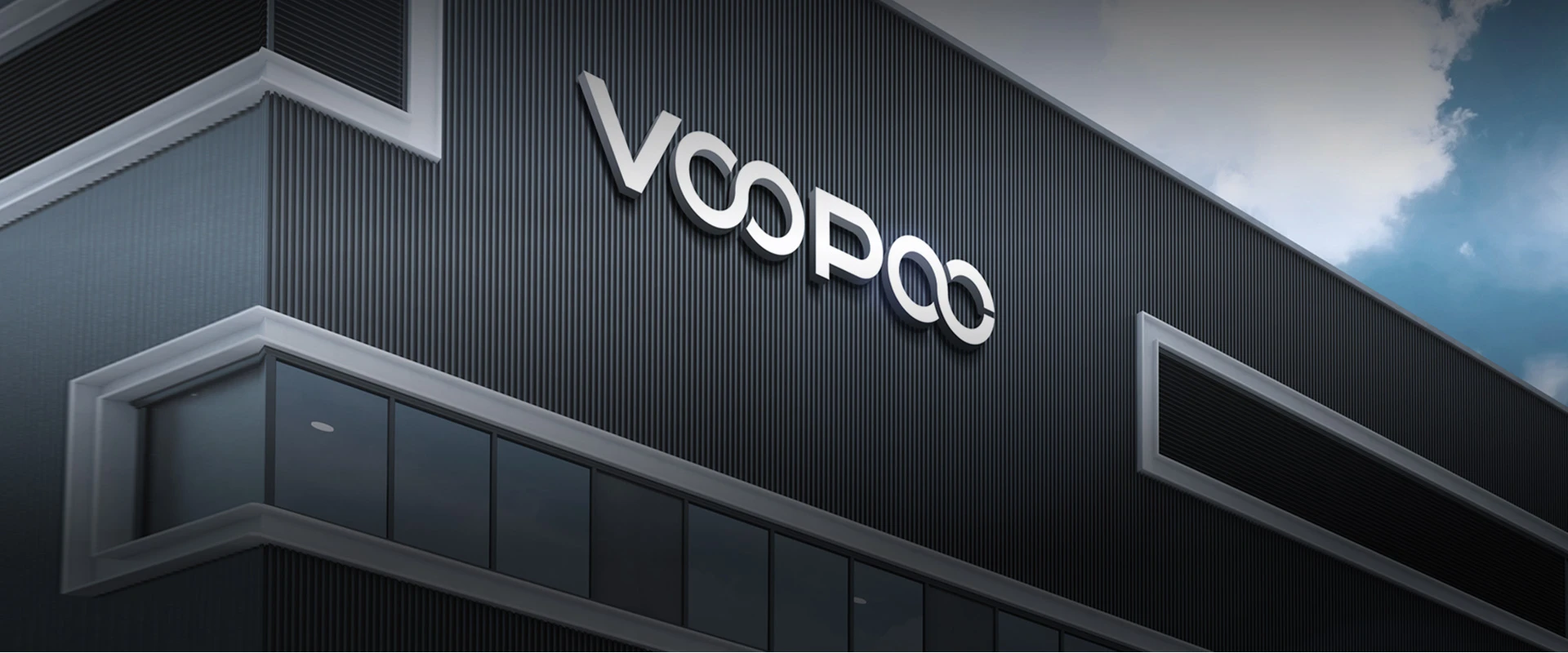 Το κεντρικό κτήριο της VooPoo με το λογότυπό της