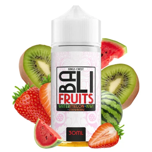 Οπτική απεικόνιση της συσκευασίας του Kings Crest Bali Fruits Watermelon Kiwi Strawberry 120ml