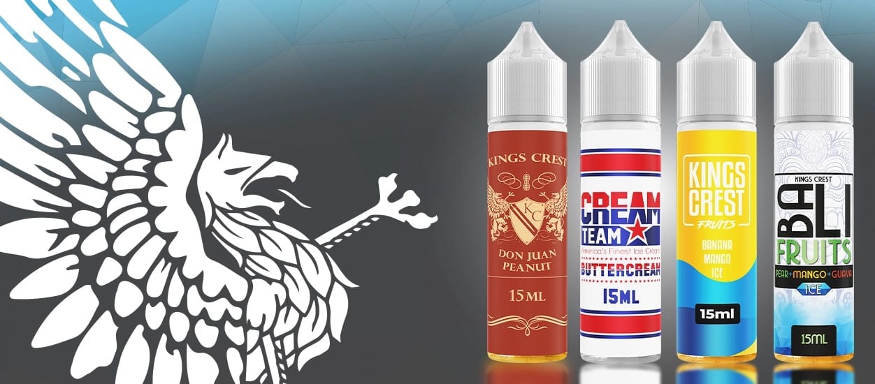 Kings-crest-banner-vaporstation | Vaporstation.gr Banner της Kings Crest που παρουσιάζει τις σημαντικότερες σειρές υγρών της εταιρείας
