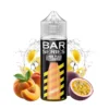Οπτική απεικόνιση της συσκευασίας του Mixtio Bar Series Lemon Peach Passion Fruit 120ml που περιβάλλεται από τα αντίστοιχα φρούτα.