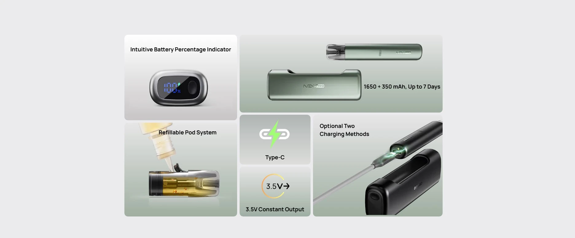 Aspire-nexi-pro-pod-kit-2ml-overviewvaporstation | Vaporstation.gr Aspire Nexi Pro Combo Pod Kit 1650mAh+350mAh 2ml