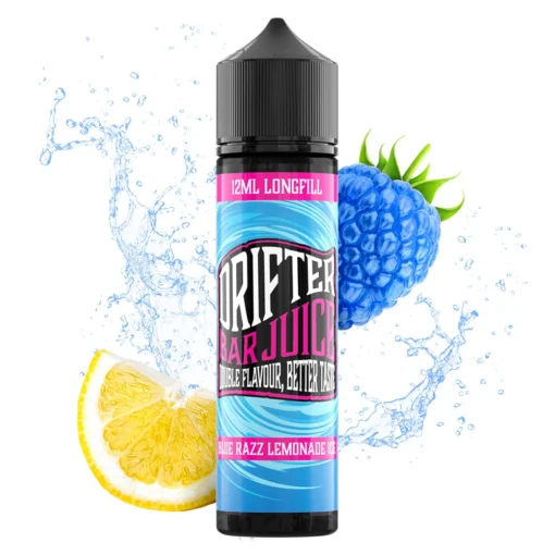 Οπτική απεικόνιση της συσκευασίας του Bar Juice Blue Razz Lemonade της Drifter 60ml.
