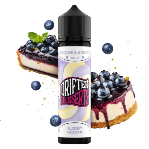 Drifter-desserts-blueberry-cheesecake-12ml-0mg-vaporstation | Vaporstation.gr Οπτική απεικόνιση της συσκευασίας του Blueberry Cheesecake της Drifter 60ml