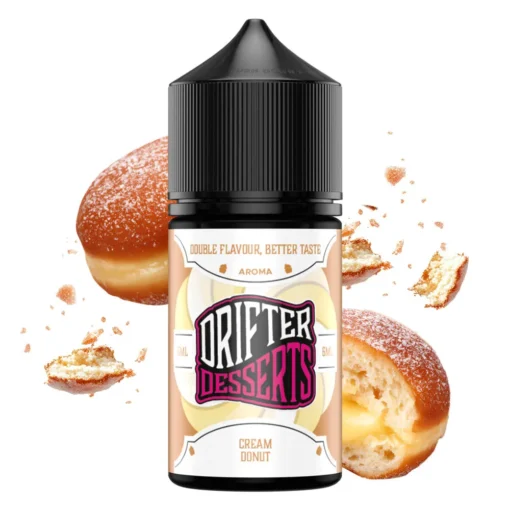 Drifter-desserts-cream-donut-6ml-0mg-1-vaporstation | Vaporstation.gr Οπτική απεικόνιση της συσκευασίας του Cream Donut της Drifter 30ml