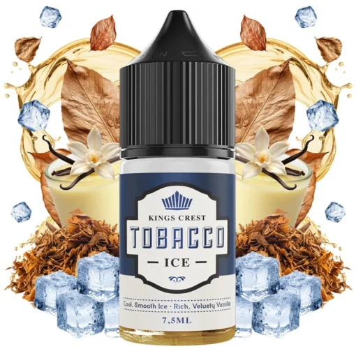 Οπτική απεικόνιση της συσκευασίας του Tobacco Ice της Kings Crest 30ml.