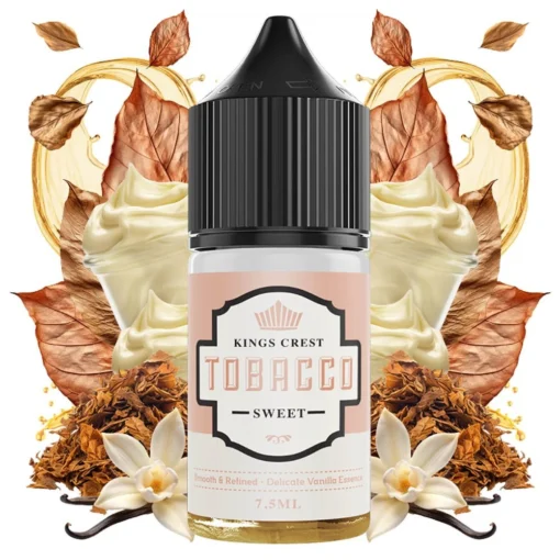 Οπτική απεικόνιση της συσκευασίας του Tobacco Sweet της Kings Crest 30ml.