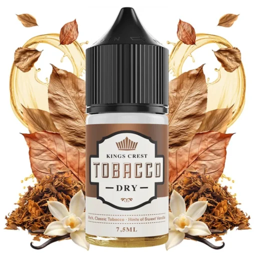 Οπτική απεικόνιση της συσκευασίας του Tobacco Dry της Kings Crest 30ml.