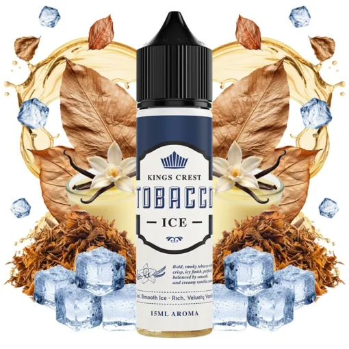Οπτική απεικόνιση της συσκευασίας του Tobacco Ice της Kings Crest 60ml.