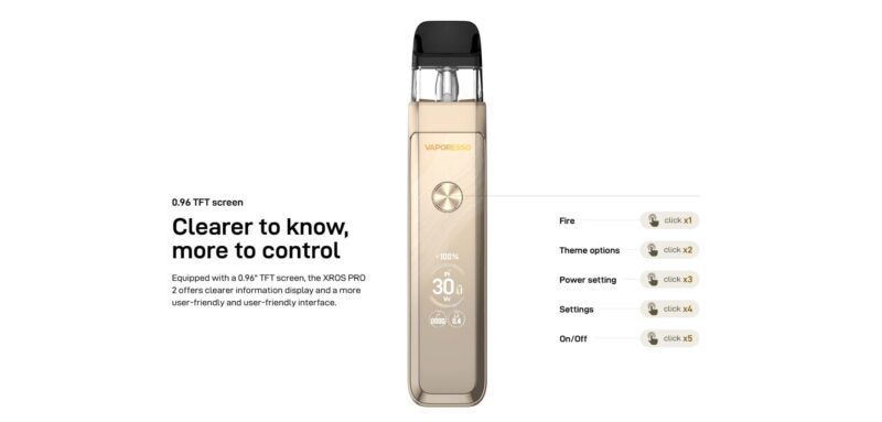 Vaporesso-xros-pro-2-pod-kit-2000-mah-screen-vaporstation | Vaporstation.gr Vaporesso Xros Pro 2 Pod Kit 3ml 2000mAh