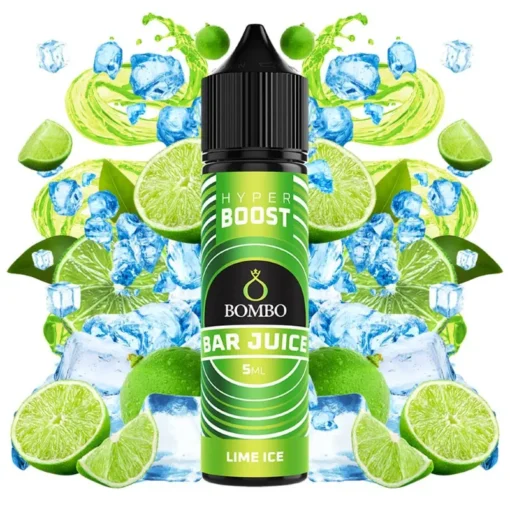 Οπτική απεικόνιση της συσκευασίας του Bombo Bar Juice Hyper Boost Lime Ice 5/60ml.