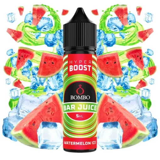 Οπτική απεικόνιση της συσκευασίας του Bombo Bar Juice Hyper Boost Watermelon Ice 5/60ml.