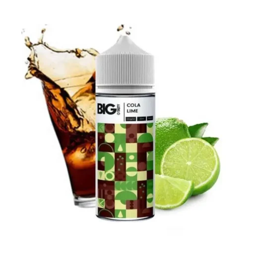 Οπτική απεικόνιση της συσκευασιάς The Big Tasty Cola Lime σε μπουκάλι 120ml