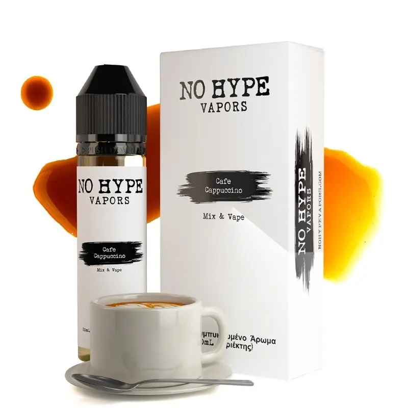 No-hype-vapors-cafe-cappuccino-60ml-vaporstation | Vaporstation.gr Οπτική απεικόνιση της συσκευασίας του No Hype Vapors Cafe Cappuccino 2060ml