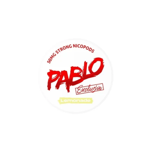 Οπτική απεικόνιση της συσκευασίας Lemonade Exclusive Nicotine Pouches της Pablo.