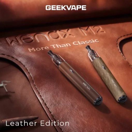 Kit-wenax-m2-leather-edition-2ml-1200mah-geekvape-product-image-vaporstation | Vaporstation.gr Οπτική απεικόνιση της συσκευής Pod Wenax M2 Leather Edition της Geekvape σε 2 χρώματα