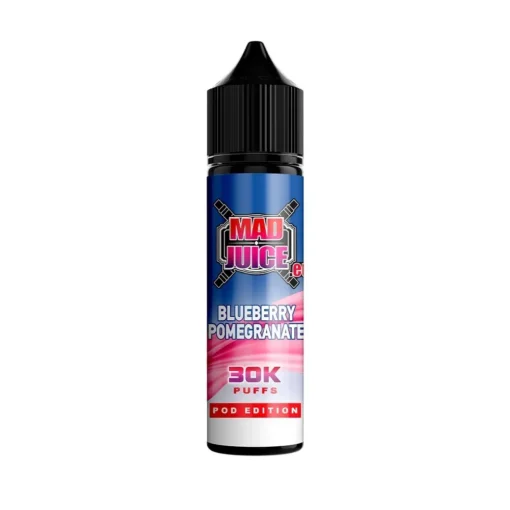 Οπτική απεικόνιση του Mad Juice Pod Edition Blueberry Pomegranate σε μπουκάλι 60ml.
