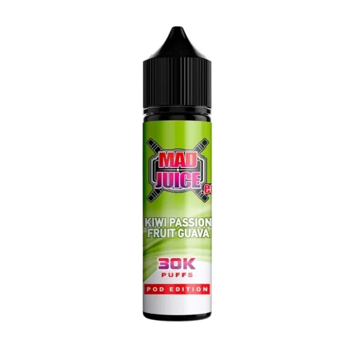 Οπτική απεικόνιση του Mad Juice Pod Edition Kiwi Passion Fruit Guava σε μπουκάλι 60ml.
