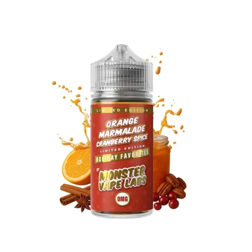 Οπτική απεικόνιση της συσκευασίας του Monster Vape Orange Marmelade Cranberry Spice 30/120ml