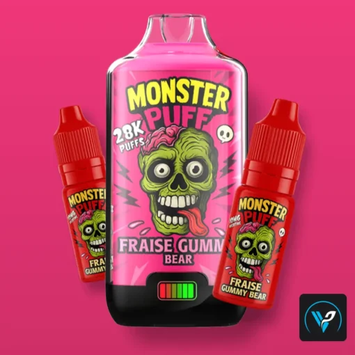 Monster Puff 28K Kit 2ml  2x10ml 20mg Strawberry Gummy Bear