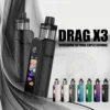 Οπτική απεικόνιση του Pod Kit Drag X3 της Voopoo σε ολα τα διαθέσιμα χρώματα