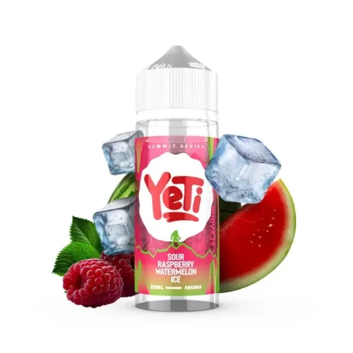 Οπτική απεικόνιση του Yeti Summit Sour Raspberry Watermelon Ice σε μπουκάλι 120ml.
