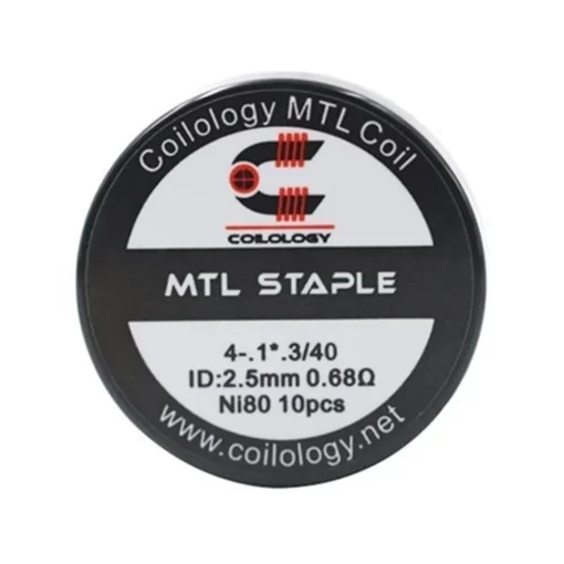Οπτική απεικόνιση της συσκευασίας έτοιμων αντιστάσεων MTL Staple 068ohm της Coilology