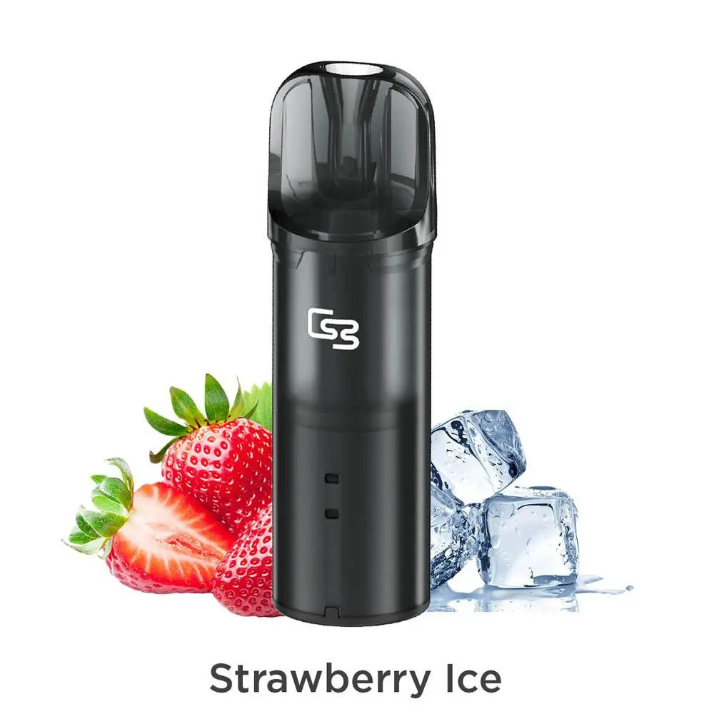 Geek-bar-elite-20mg-2ml-prefilled-dexameni-1tem-strawberry-ice | Vaporstation.gr Οπτική απεικόνιση του προγεμισμένου pod για το Geek Bar Elite με γεύση Strawberry Ice