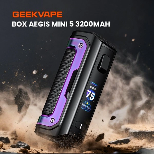 Mod-aegis-mini-5-3200mah-geekvape-product-image | Vaporstation.gr Οπτική απεικόνιση του mod Aegis Mini 5 της GeekVape που δείχνει την ανθεκτικότητα του