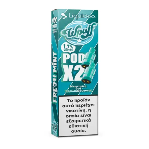Οπτική απεικόνιση της ανταλλακτικής δεξαμενής για το Liquideo Wpuff 20 Με γεύση δροσερή μέντα