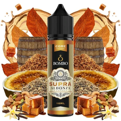 Οπτική απεικόνιση του Bombo Platinum Tobaccos Core Edition Supra Aldonza σε μπουκάλι 60ml.
