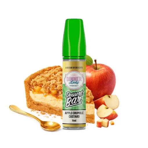 Οπτική απεικόνιση του Dinner Lady Dessert Bar Apple Crumble Custard σε μπουκάλι 60ml.
