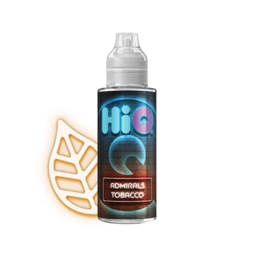 Οπτική απεικόνιση του HiQ Admirals Tobacco σε μπουκάλι 120ml.