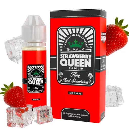 Οπτική απεικόνιση του Strawberry Queen King Iced Strawberry σε μπουκάλι 60ml