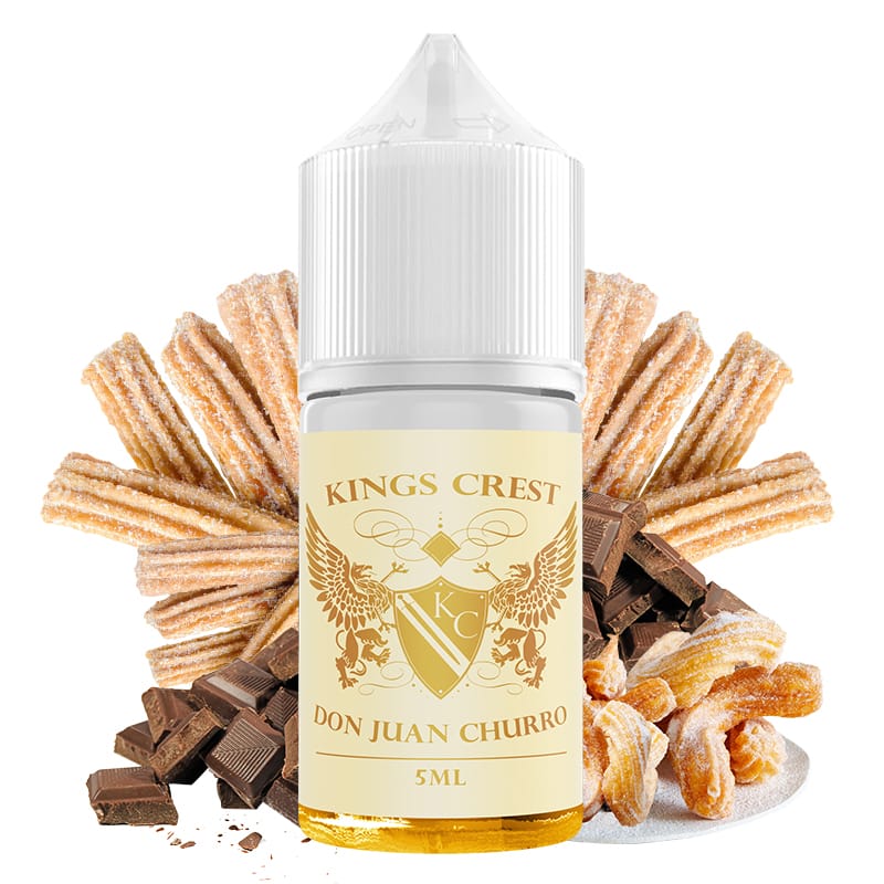 Kings_crest_don_juan_churro_5ml | Vaporstation.gr Οπτική απεικόνιση του Don Juan Churro σε μπουκάλι 30ml