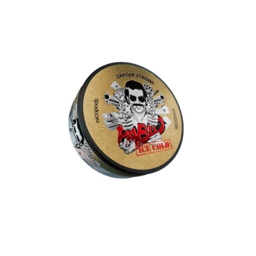 Οπτική απεικόνιση της συσκευασίας Ice Cold Nicotine Pouches της Pablo.