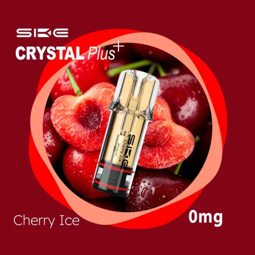 Οπτική απεικόνιση της ανταλλακτικής προγεμισμένης κάψουλας 2ml SKE Crystal Plus με γεύση Cherry Ice.