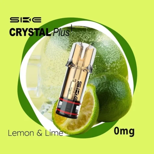 Οπτική απεικόνιση της ανταλλακτικής προγεμισμένης κάψουλας 2ml SKE Crystal Plus με γεύση Lemon Lime.