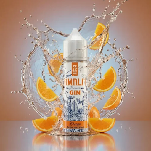 Οπτική απεικόνιση του Reload Vape Amalfi Gin Orange σε μπουκάλι 60ml